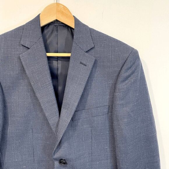 Joseph & Feiss Mens Blue Slim Fit Houndstooth Blazer Sport Jacket 36R Prom - Picture 6 of 8